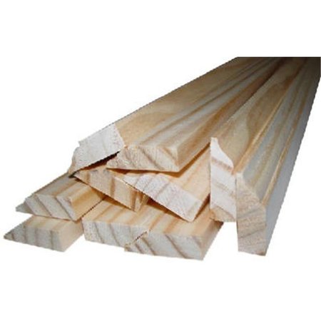 ALEXANDRIA MOULDING Alexandria Moulding 0W936-20084C1 7 ft. Colonial Stop Solid Pine Molding - Pack of 6 456494